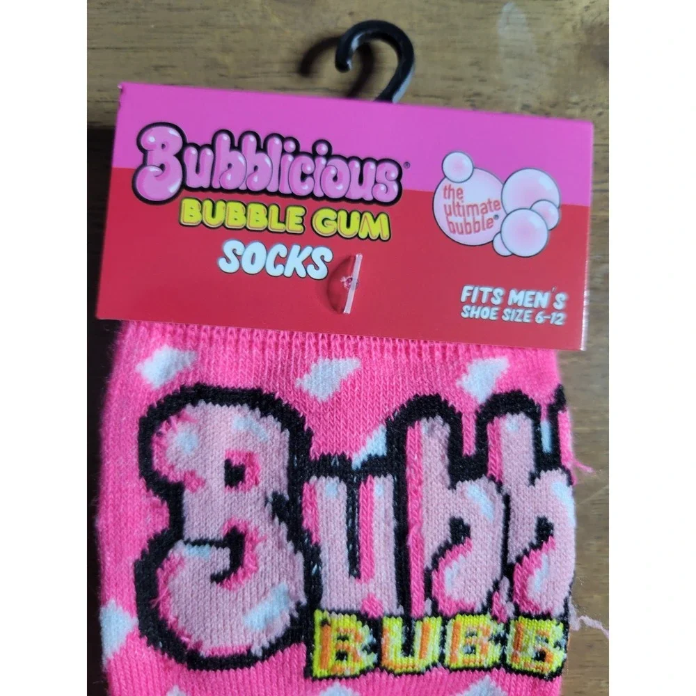 Bubblicious Bubble Gum Socks Size 6-12 Funwear Pink Bright Colorful New‎